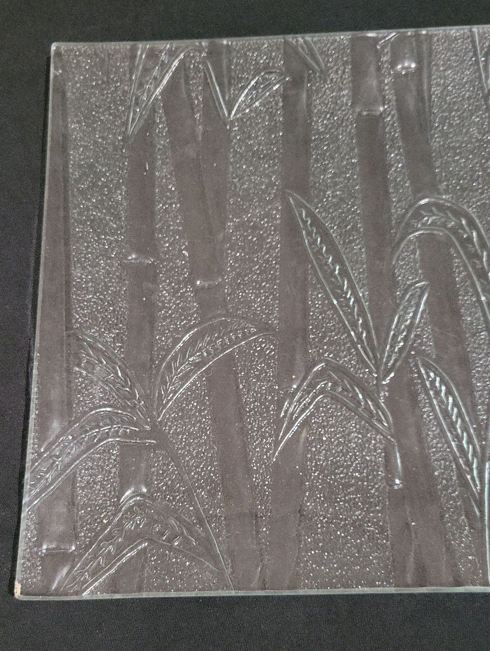 Clear Glass Bamboo Platter